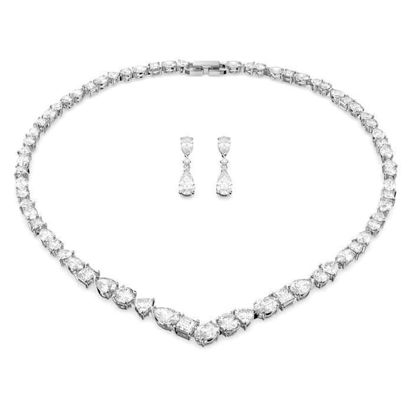 Swarovski smykkesett Tennis Deluxe V Mixed, hvitt - 5575495
